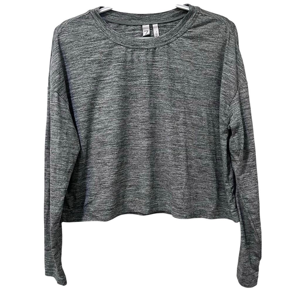 Zella Active Cropped Long Sleeve Top Heather Gray XS - Picture 3 of 9